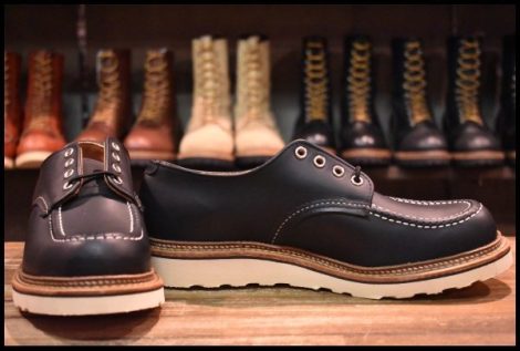 【9D 箱付 未使用 16年】レッドウィング 8106 オックスフォード 黒 ブラッククローム モックトゥ ローカット ブーツ redwing HOPESMORE