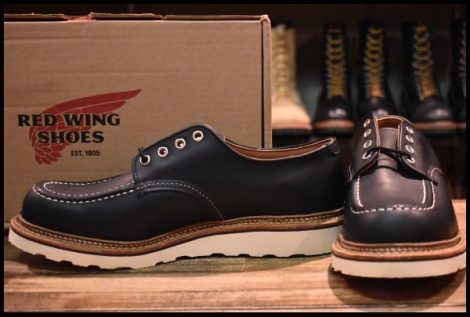 【9D 箱付 未使用 16年】レッドウィング 8106 オックスフォード 黒 ブラッククローム モックトゥ ローカット ブーツ redwing HOPESMORE