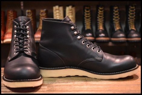 【9D 良品 11年】レッドウィング 8165 アイリッシュセッター 黒 ブラッククローム プレーントゥ 編み上げ ブーツ redwing HOPESMORE