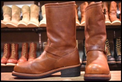 【8E 良品 黒タグ】Chippewa チペワ エンジニア 91066 茶 タンレネゲード ブラウン 11インチハイト スチールトゥ ブーツ HOPESMORE