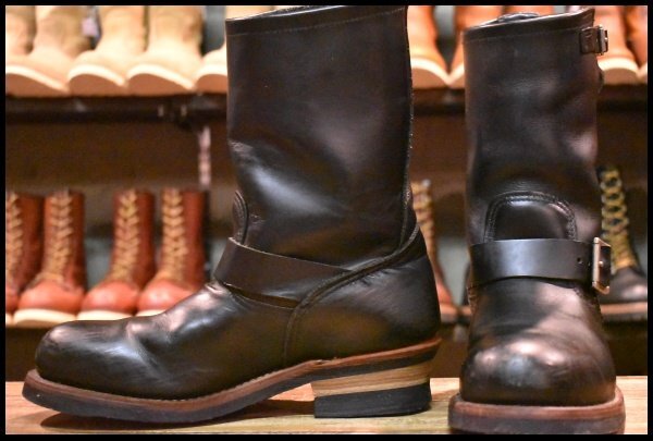 【7.5D 良品 10年】レッドウィング 2268 エンジニア 黒 ブラッククローム スチールトゥ ブーツ redwing HOPESMORE