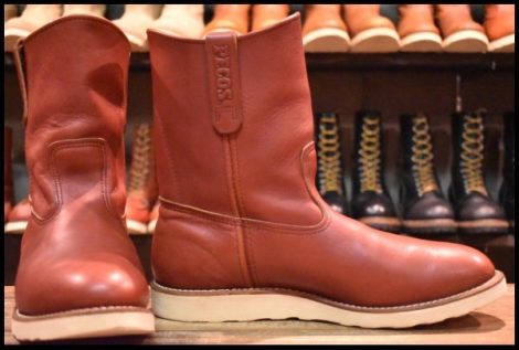 【10E 良品 15年】レッドウィング 8866 ペコス 赤茶 オロラセット プルオン クッションソール ブーツ redwing pecos HOPESMORE