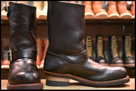 【7.5D 良品 10年】レッドウィング 2268 エンジニア 黒 ブラッククローム スチールトゥ ブーツ redwing HOPESMORE