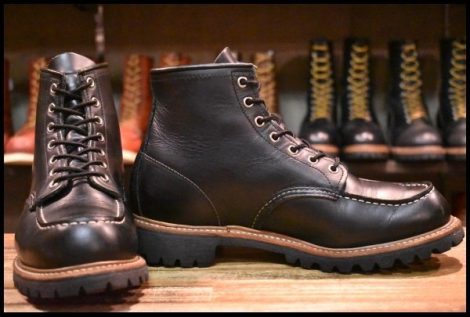 【9E 良品 16年】レッドウィング 8176 アイリッシュセッター 黒 ブラッククローム モックトゥ ビブラム ブーツ redwing HOPESMORE