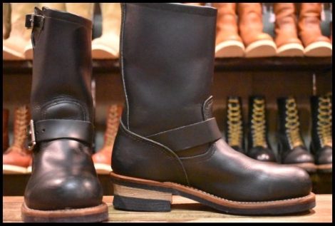 【6.5D 良品 10年】レッドウィング 2268 エンジニア 黒 ブラッククローム スチールトゥ ブーツ redwing HOPESMORE