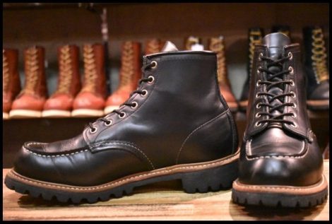 【9E 良品 16年】レッドウィング 8176 アイリッシュセッター 黒 ブラッククローム モックトゥ ビブラム ブーツ redwing HOPESMORE