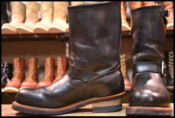 【9D 良品 11年】レッドウィング 2268 エンジニア 黒 ブラッククローム スチールトゥ ブーツ redwing HOPESMORE