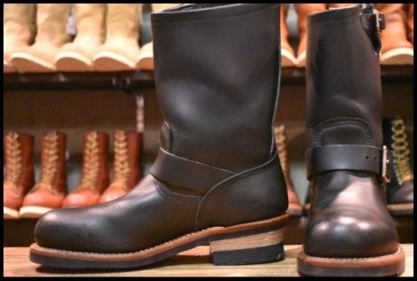 【6.5D 良品 10年】レッドウィング 2268 エンジニア 黒 ブラッククローム スチールトゥ ブーツ redwing HOPESMORE