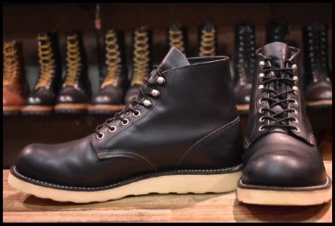 【9D 良品 08年】レッドウィング 8165 アイリッシュセッター 黒 ブラッククローム プレーントゥ 編み上げ ブーツ redwing HOPESMORE