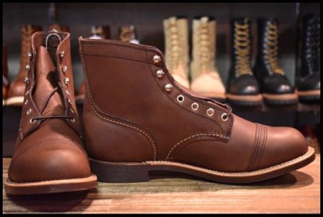 【9D 箱付 未使用 22年】レッドウィング 8111 アイアンレンジャー 茶 アンバーハーネス キャップトゥ ブラウン ブーツ redwing HOPESMORE