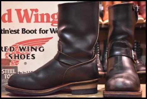 【8D 箱付 良品 PT91プリント 96年】レッドウィング 2268 エンジニア ブラッククローム スチールトゥ プルオン ブーツ redwing HOPESMORE