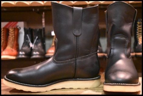 【8.5E 美品 08年】レッドウィング 8169 ペコス 黒 ブラッククローム プルオン ブーツ redwing pecos HOPESMORE