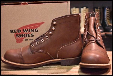 【9D 箱付 未使用 22年】レッドウィング 8111 アイアンレンジャー 茶 アンバーハーネス キャップトゥ ブラウン ブーツ redwing HOPESMORE