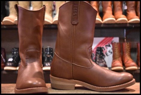 【9D 美品 08年】レッドウィング 1155 ペコス 茶 ブラウン ベルバリタン ロング プルオン ブーツ redwing pecos HOPESMORE