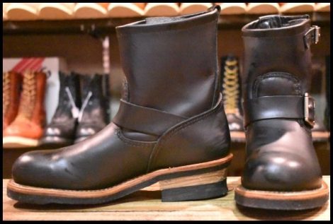 【5.5D 美品 09年】レッドウィング 2976 ショート エンジニア 黒 ブラッククローム スチールトゥ ブーツ redwing HOPESMORE