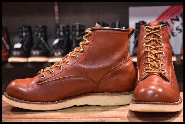 【8.5D 中古 08年】レッドウィング 2907 ラインマン 赤茶 オロラセット レースアップ 編み上げ LTT ブーツ redwing HOPESMORE