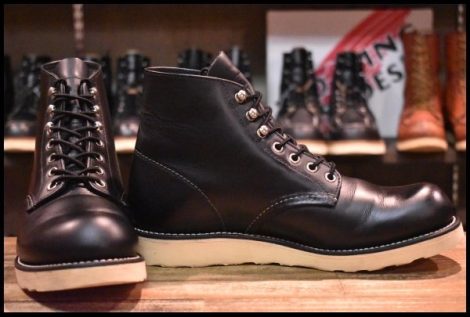 【7D 美品 17年】レッドウィング 8165 アイリッシュセッター 黒 ブラッククローム プレーントゥ 編み上げ ブーツ redwing HOPESMORE