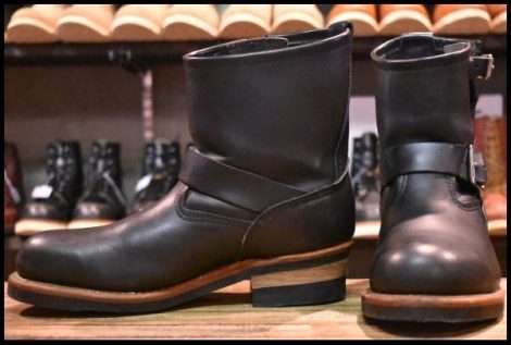 【8D 良品 08年】レッドウィング 2976 ショート エンジニア 黒 ブラック クローム スチールトゥ ブーツ redwing HOPESMORE