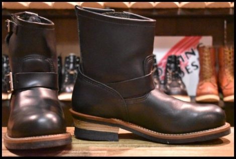 【8D 美品 15年】レッドウィング 2976 ショート エンジニア 黒 ブラッククローム スチールトゥ ブーツ redwing HOPESMORE