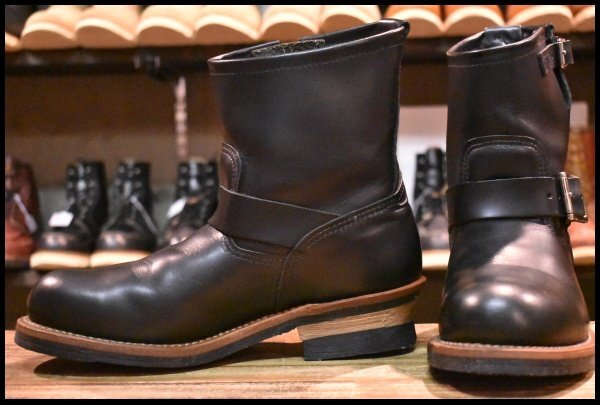 【8D 美品 15年】レッドウィング 2976 ショート エンジニア 黒 ブラッククローム スチールトゥ ブーツ redwing HOPESMORE