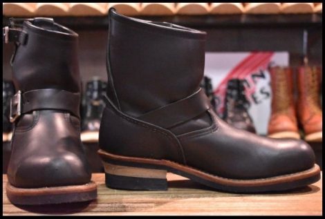 【8D 良品 08年】レッドウィング 2976 ショート エンジニア 黒 ブラック クローム スチールトゥ ブーツ redwing HOPESMORE