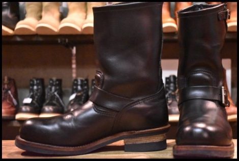 【9D 良品 20年】レッドウィング 2268 エンジニア 黒 ブラック スチールトゥ プルオン ブーツ redwing HOPESMORE