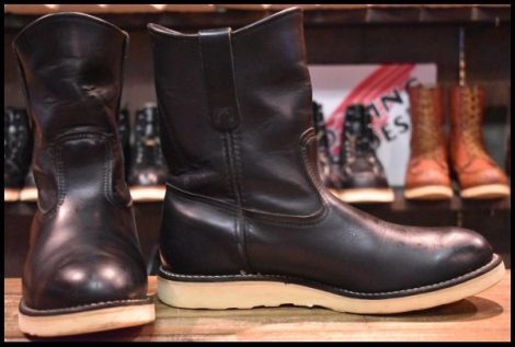 【9E 良品 07年】レッドウィング 8169 ペコス 黒 ブラッククローム プルオン クッションソール ブーツ redwing pecos HOPESMORE