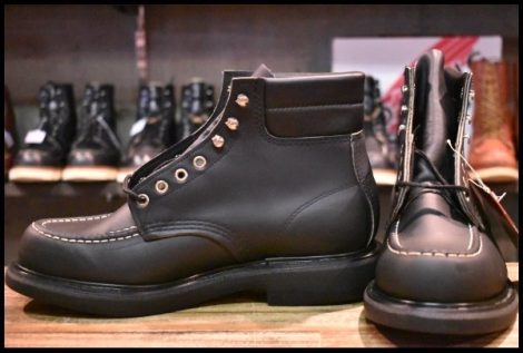 【9D DEAD 羽タグ 90’S】レッドウィング 8133 スーパーソール 黒 ブラッククローム モックトゥ レースアップ ブーツ redwing HOPESMORE