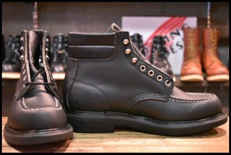 【9D DEAD 羽タグ 90’S】レッドウィング 8133 スーパーソール 黒 ブラッククローム モックトゥ レースアップ ブーツ redwing HOPESMORE