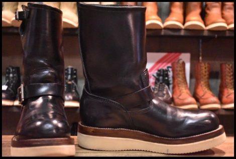 【9D 良品 08年 ビブラムカスタム】レッドウィング 2268 エンジニア 黒 ブラッククローム スチールトゥ ブーツ redwing HOPESMORE