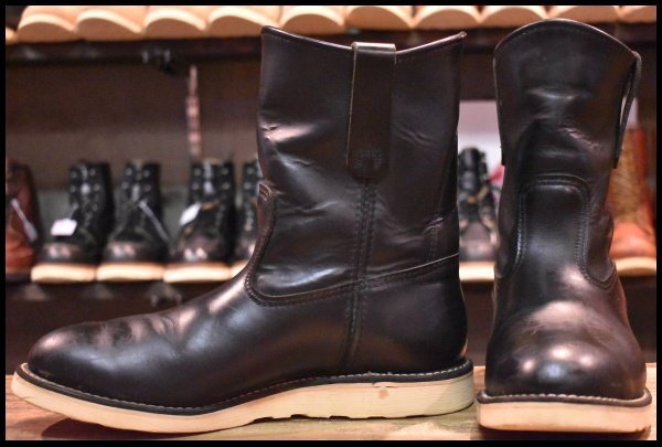 【9E 良品 07年】レッドウィング 8169 ペコス 黒 ブラッククローム プルオン クッションソール ブーツ redwing pecos HOPESMORE