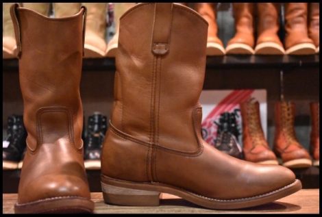 【8.5EE 良品 旧羽タグ 90年】レッドウィング 1155 ペコス 茶 ブラウン ベルバリタン ロング プルオン ブーツ redwing pecos HOPESMORE