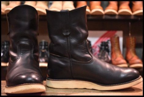 【9E 良品 羽タグ 97年】レッドウィング 8169 ペコス 黒 ブラッククローム プルオン クッションソール ブーツ redwing pecos HOPESMORE