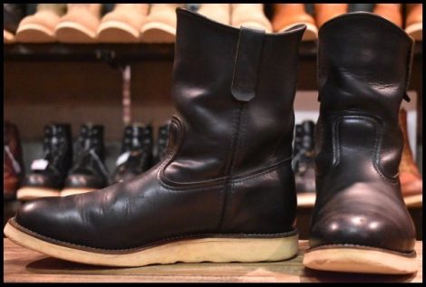 【9E 良品 羽タグ 97年】レッドウィング 8169 ペコス 黒 ブラッククローム プルオン クッションソール ブーツ redwing pecos HOPESMORE