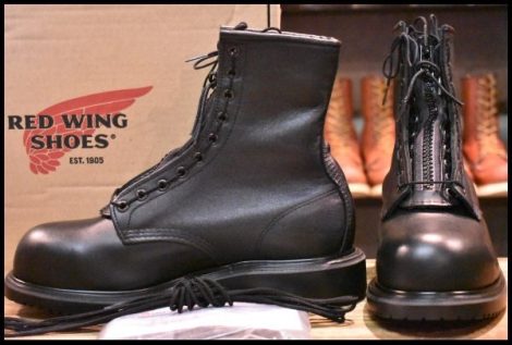 【8.5EEE 箱付 未使用 17年】レッドウィング 4473 ファイヤーマン ブラック 黒 レースアップ 編み上げ ブーツ redwing HOPESMORE