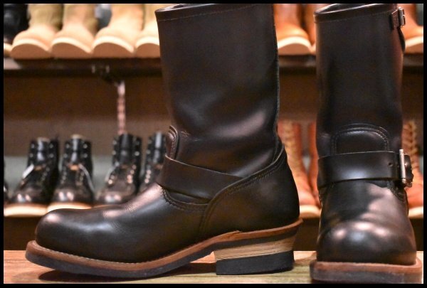 【6.5D 美品 14年】レッドウィング 2268 エンジニア 黒 ブラッククローム スチールトゥ ブーツ redwing HOPESMORE