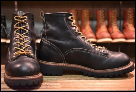 【6.5D 良品 13年】レッドウィング 2935 ラインマン LTT ビブラム ブラック 黒 ラグソール レースアップ ブーツ redwing HOPESMORE