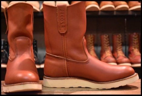 【6.5E 美品 10年】レッドウィング 8866 ペコス 赤茶 オロラセット クッションソール プルオン ブーツ redwing pecos HOPESMORE