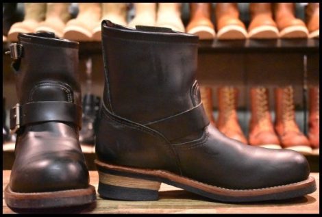 【8D 良品 11年】レッドウィング 2976 ショート エンジニア 黒 ブラッククローム スチールトゥ ブーツ redwing HOPESMORE