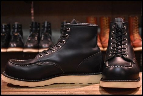 【8.5E 良品 16年】レッドウィング 8179 アイリッシュセッター 黒 ブラッククローム モックトゥ 編み上げ ブーツ redwing HOPESMORE