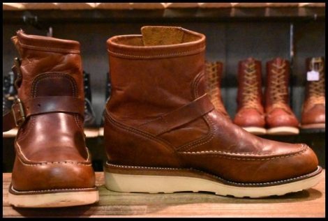 【7E 良品 黒タグ】Chippewa チペワ ハイランダーショートモックエンジニア 97876 7インチハイト タン オイルドレザー ブーツ HOPESMORE