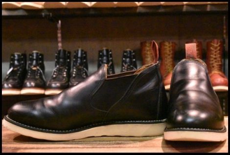 【9E 良品 14年】レッドウィング 8142 サイドゴア 黒 ブラッククローム ローカット 短靴 オックスフォード ブーツ redwing HOPESMORE