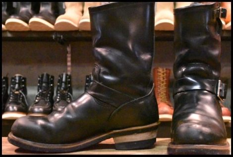 【7.5D 中古 旧シルエット 06年】レッドウィング 2268 エンジニア 黒 ブラッククローム スチールトゥ ブーツ redwing HOPESMORE