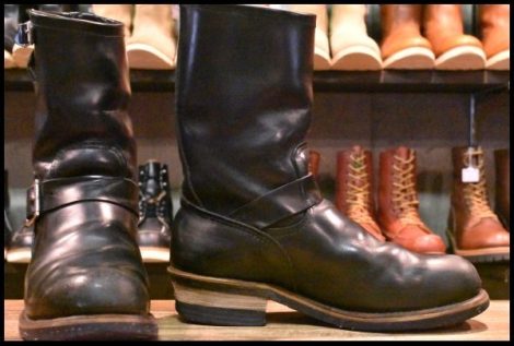 【7.5D 中古 旧シルエット 06年】レッドウィング 2268 エンジニア 黒 ブラッククローム スチールトゥ ブーツ redwing HOPESMORE
