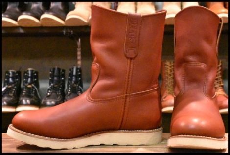 【9.5E 美品 17年】レッドウィング 8866 ペコス 赤茶 オロラセット プルオン クッションソール ブーツ redwing pecos HOPESMORE