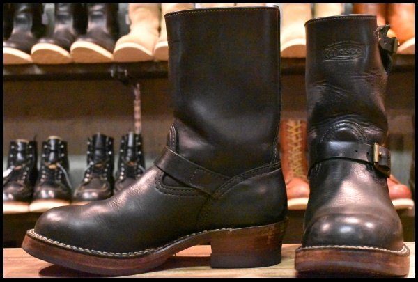 【8.5E 良品】WESCO ウエスコ カスタムボス ブラック 黒 9インチハイト エンジニア ビブラム705ダブルミッド ブーツ BOSS  HOPESMORE