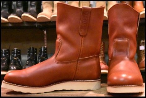 【9.5E 美品 17年】レッドウィング 8866 ペコス 赤茶 オロラセット プルオン クッションソール ブーツ redwing pecos HOPESMORE