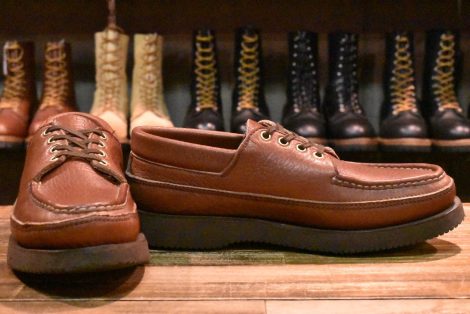 【8E 美品】RUSSELL MOCCASIN ラッセルモカシン オックスフォード ブラウン シボ革 ダブルモカシン 短靴 ブーツ HOPESMORE