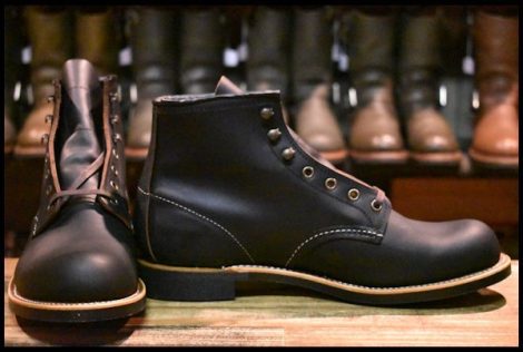 【9.5D 箱付 未使用 23年】レッドウィング 3345 ブラックスミス 黒 プレーリー プレーントゥ レースアップ ブーツ redwing HOPESMORE