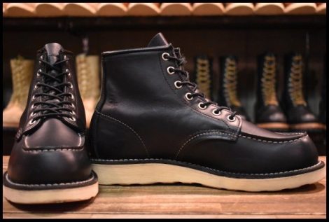 【7D 良品 10年】レッドウィング 8179 アイリッシュセッター 黒 ブラッククローム モックトゥ 編み上げ ブーツ redwing HOPESMORE